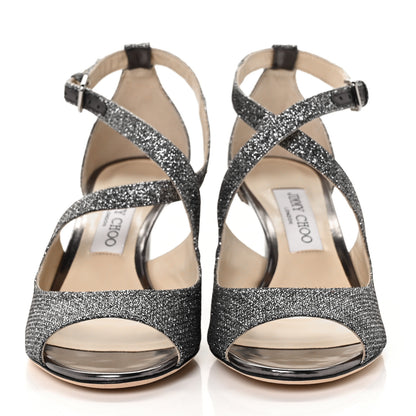 Jimmy Choo Dusty Glitter Emily 65 Sandals 38 Anthracite 2 of 8