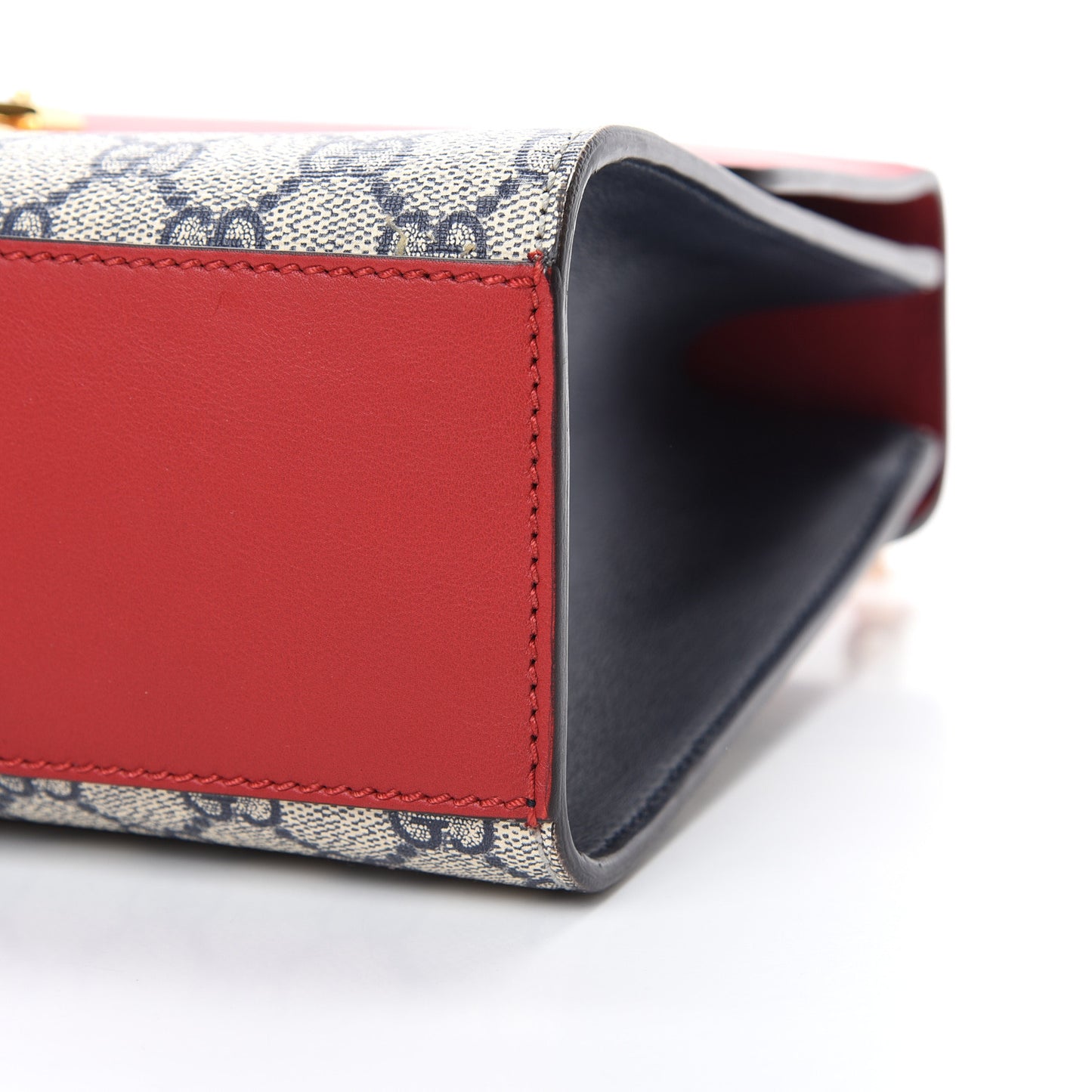 GG Supreme Monogram Moon Calfskin Medium Padlock Shoulder Bag Beige Blue Hibiscus Red Mystic White