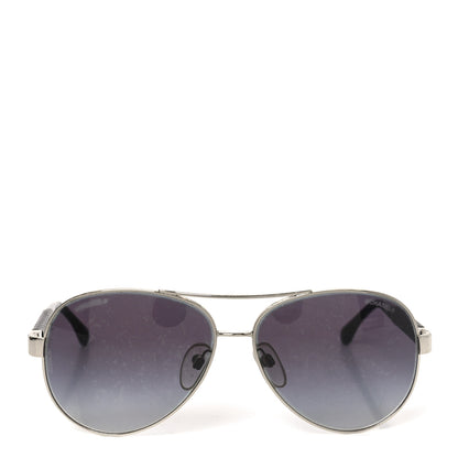 Chanel Lambskin Quilted CC 4195-Q Sunglasses Silver 2 of 7