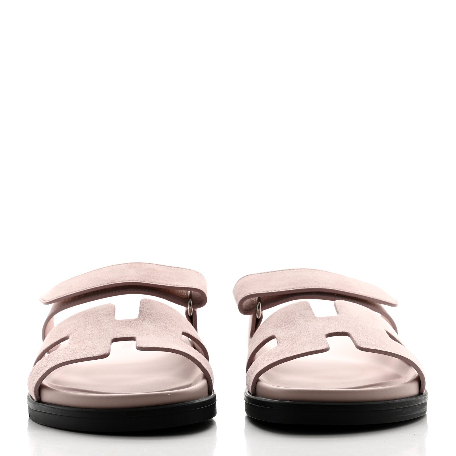 Hermes Suede Goatskin Womens Chypre Sandals 38 Rose Perle 2 of 9