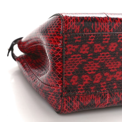 Fendi Snakeskin Shiny Nappa Mini Peekaboo Iconic Satchel Red 8 of 9