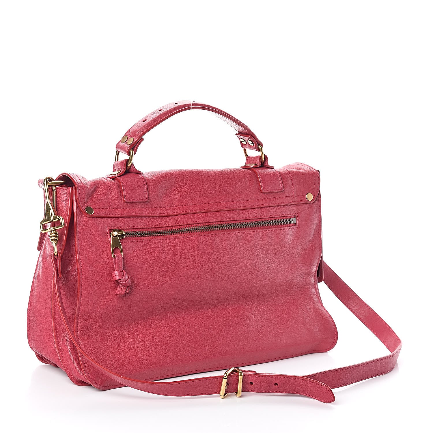 Proenza Schouler Lambskin Medium PS1 Satchel Raspberry 3 of 9
