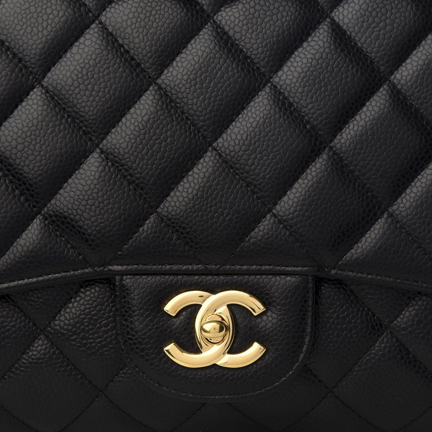 Caviar Quilted Jumbo Single Flap Black