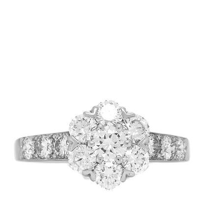 Van Cleef & Arpels 18K White Gold Diamond Large Fleurette Ring 49 4.75 1 of 7