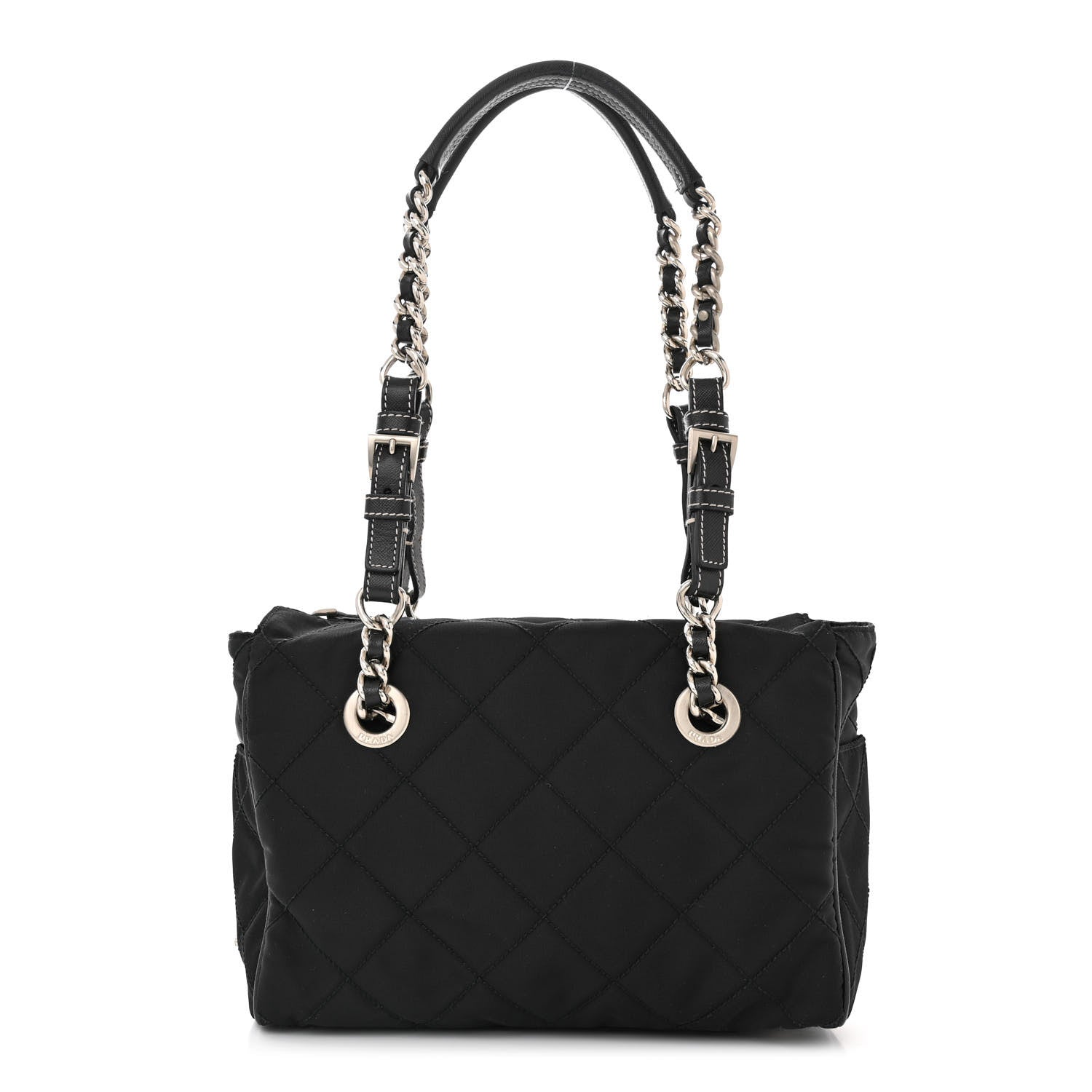 Prada Nylon Tessuto Quilted Chain Shoulder Bag Black 1 of 11
