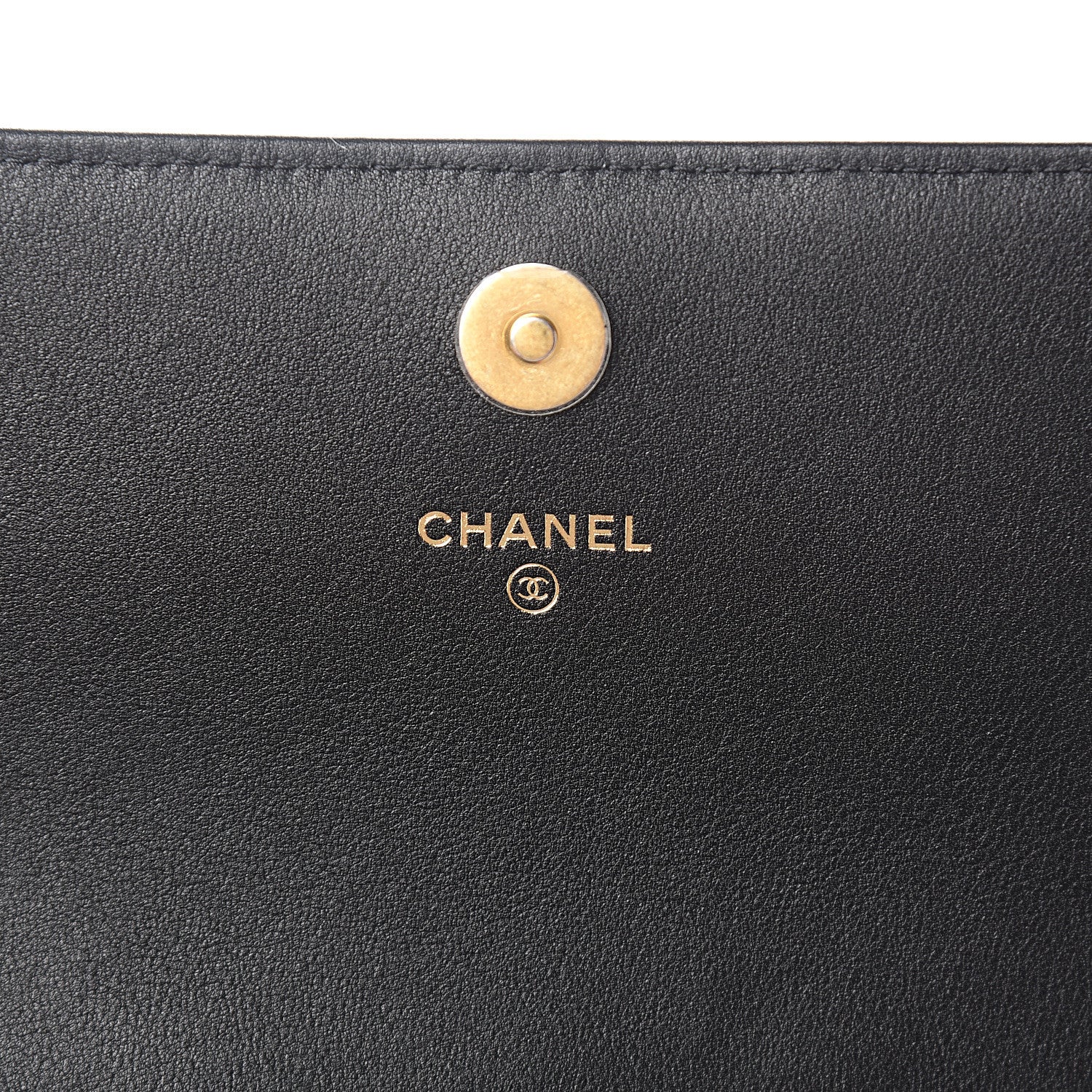 Chanel Calfskin Quilted Logo Wallet On Chain WOC Black 5 of 10