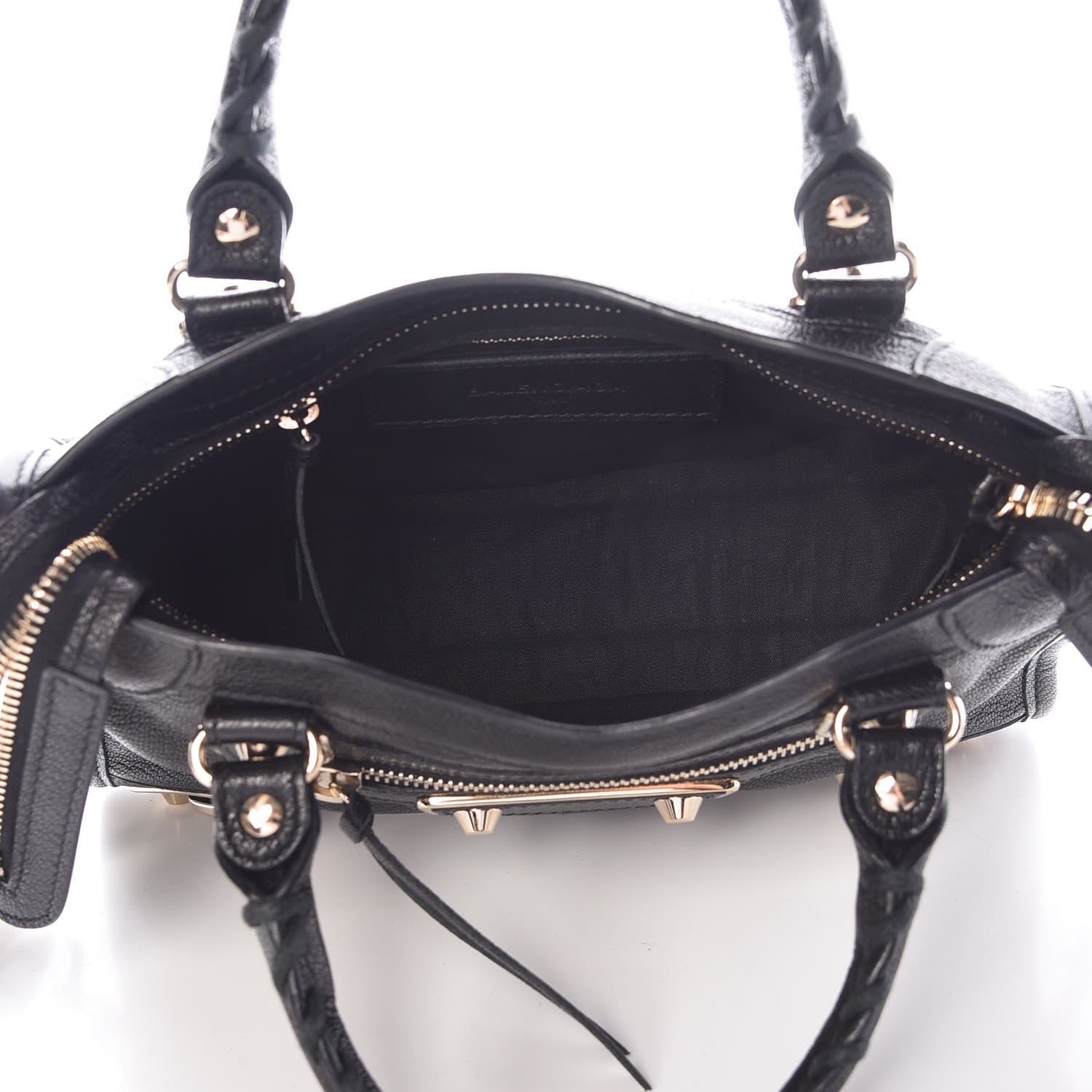 Balenciaga Chevre Gold Metallic Edge Hardware Mini City Black 6 of 12