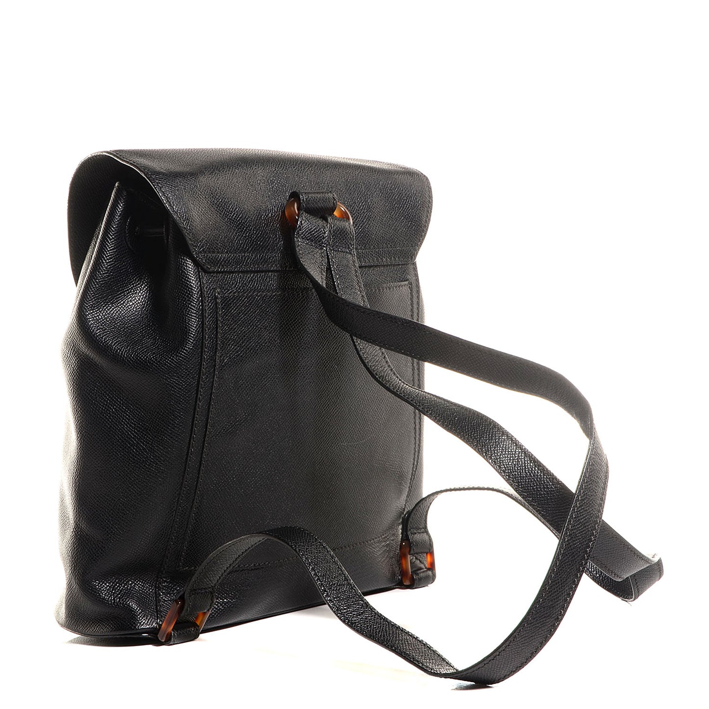 Grained Calfskin Tortoise CC Backpack Black