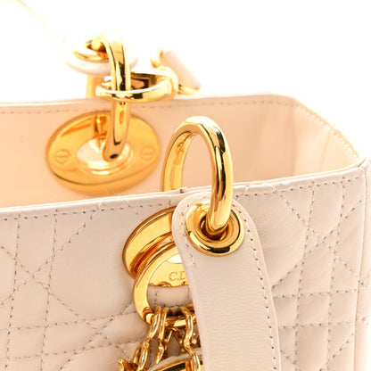 Christian Dior Lambskin Cannage Medium Lady Dior Light Beige 17 of 18