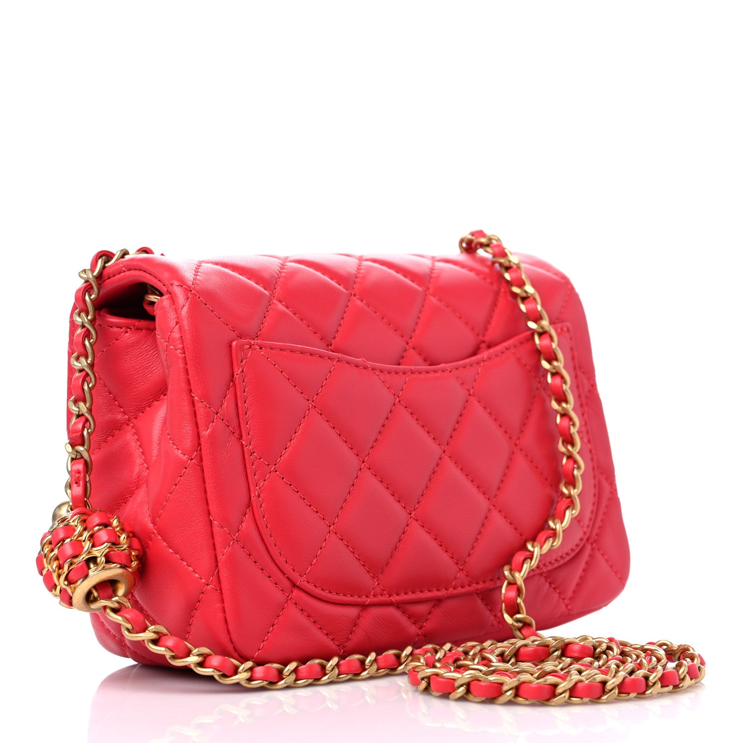 Chanel Lambskin Quilted Mini Pearl Crush Flap Red 3 of 10