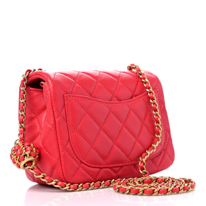 Chanel Lambskin Quilted Mini Pearl Crush Flap Red 3 of 10