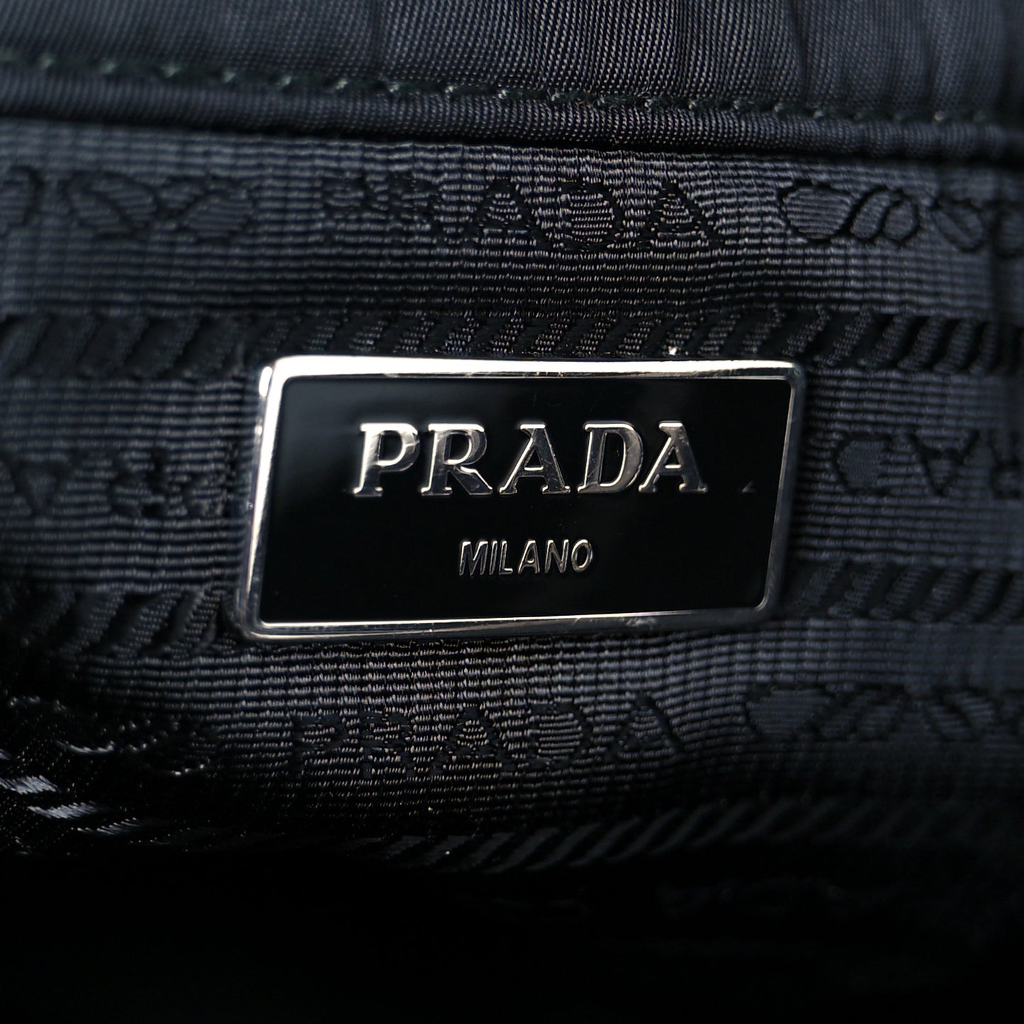 Re-Nylon Nappa Triangle Quilted Padded Double Handled Zip Pocket Tote Black
