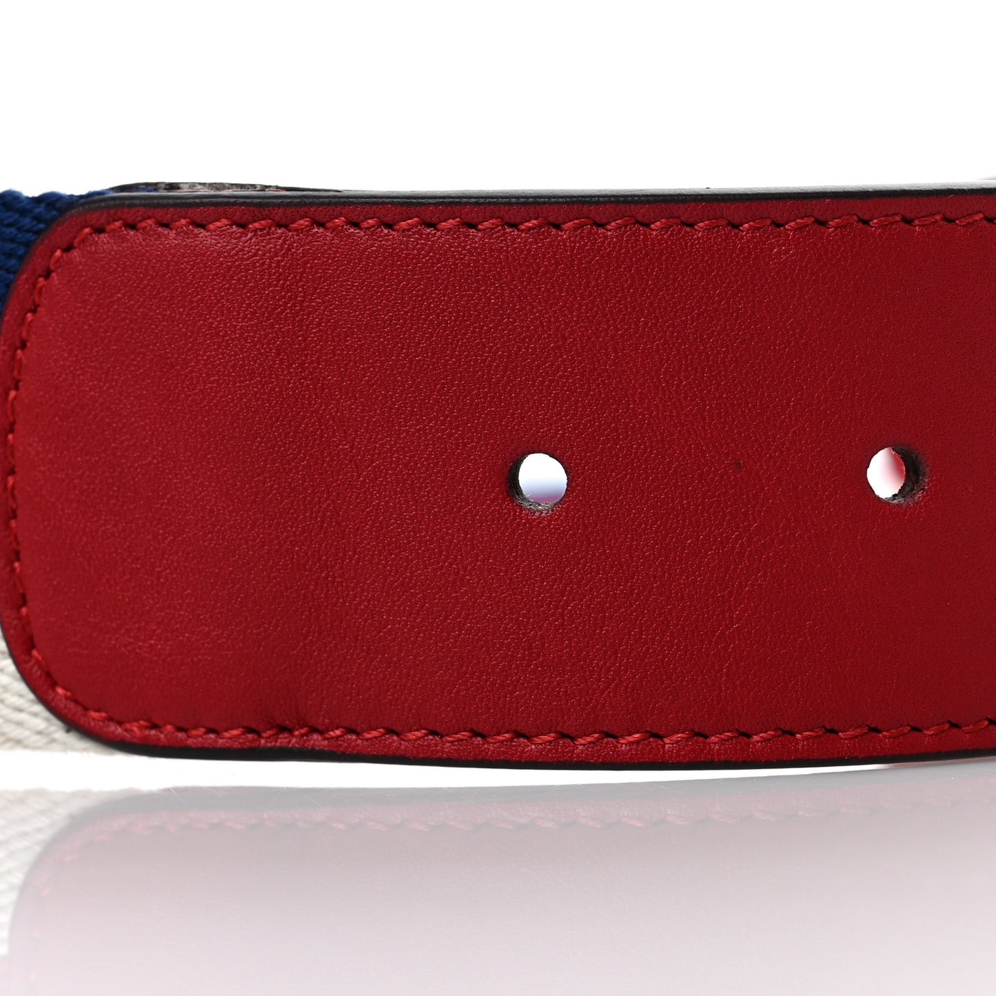 Nylon Calfskin Double G Web 40mm Belt 95 38 Blue Red White