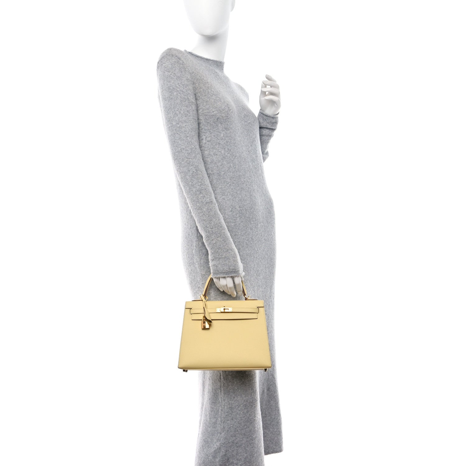 Hermes Epsom Kelly Sellier 25 Jaune Poussin 2 of 10