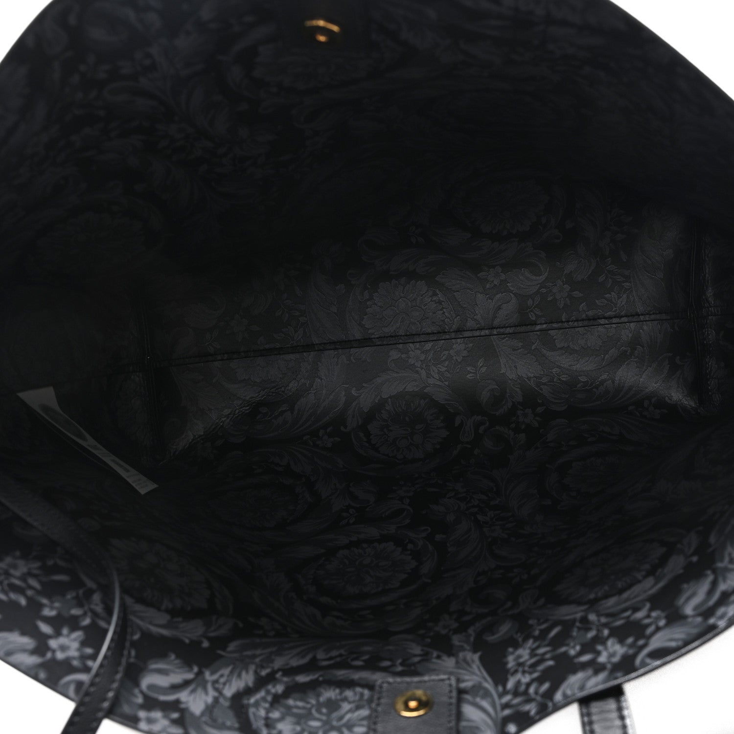 Versace Calfskin Virtus Tote Black 6 of 10