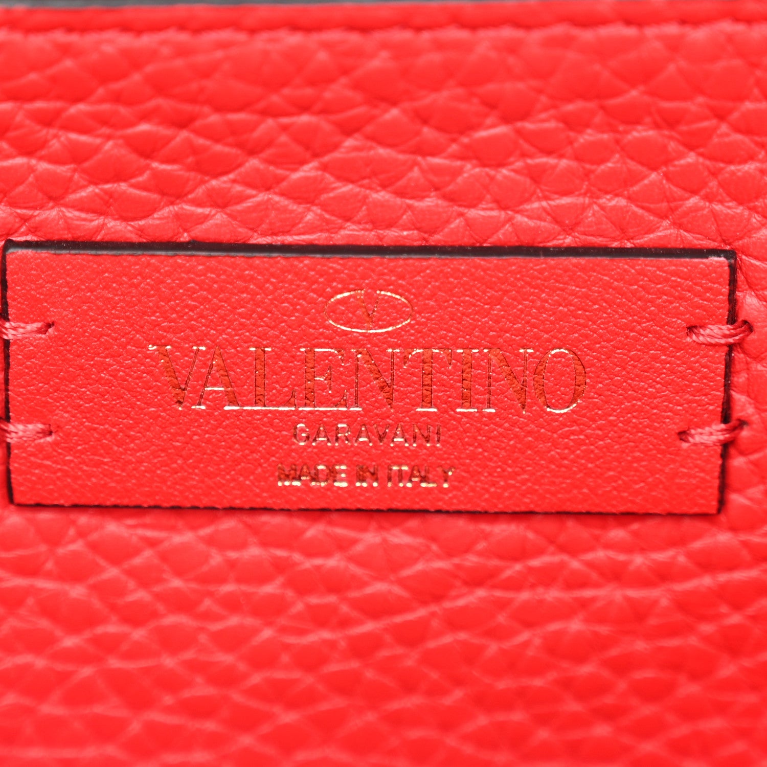 Valentino Garavani Pebble Calfskin Rockstud Side Slip Wristlet Clutch Rosso 6 of 9