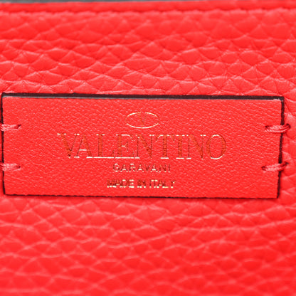 Valentino Garavani Pebble Calfskin Rockstud Side Slip Wristlet Clutch Rosso 6 of 9