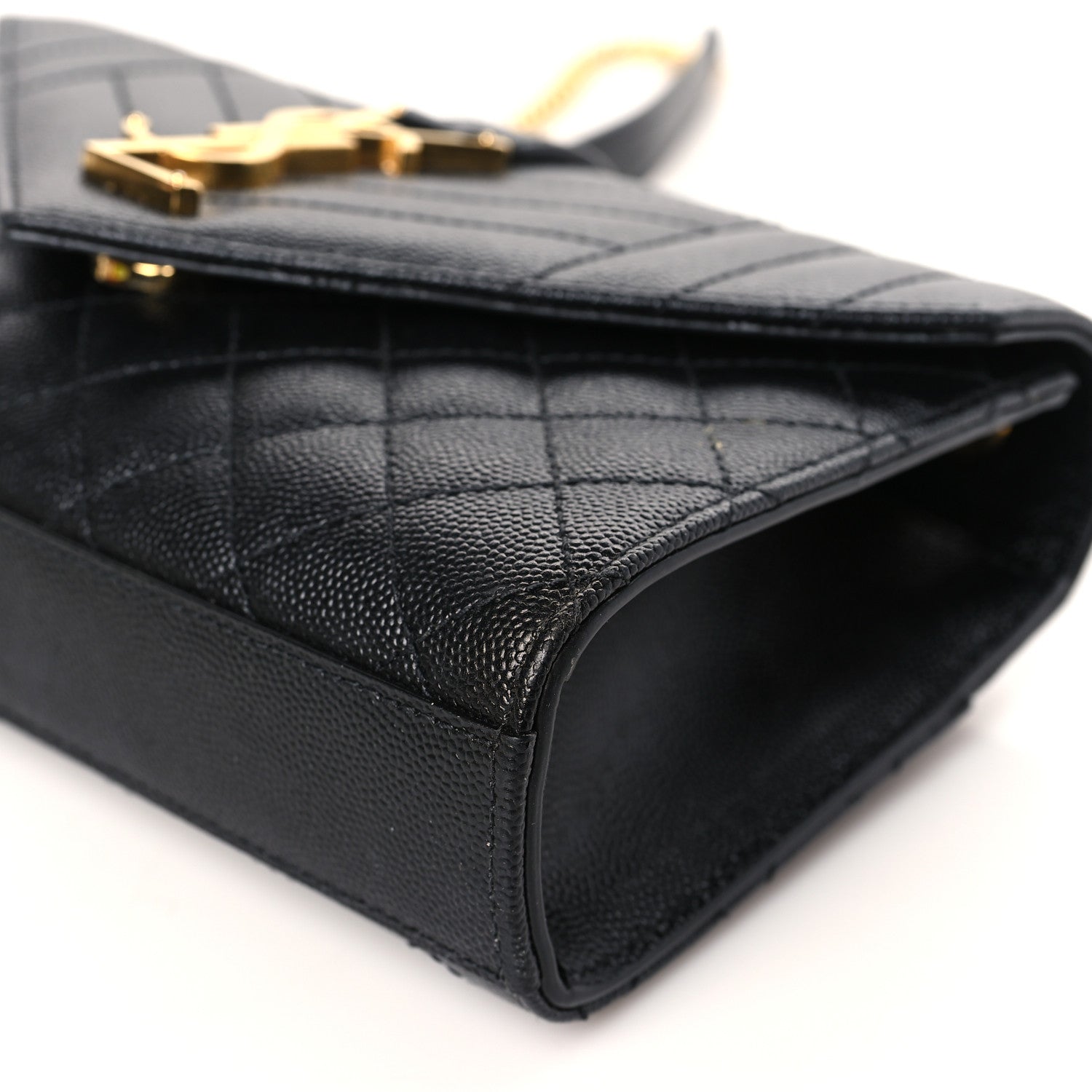 Saint Laurent Grain De Poudre Textured Mixed Matelasse Triquilt Small Monogram Satchel Black 8 of 9