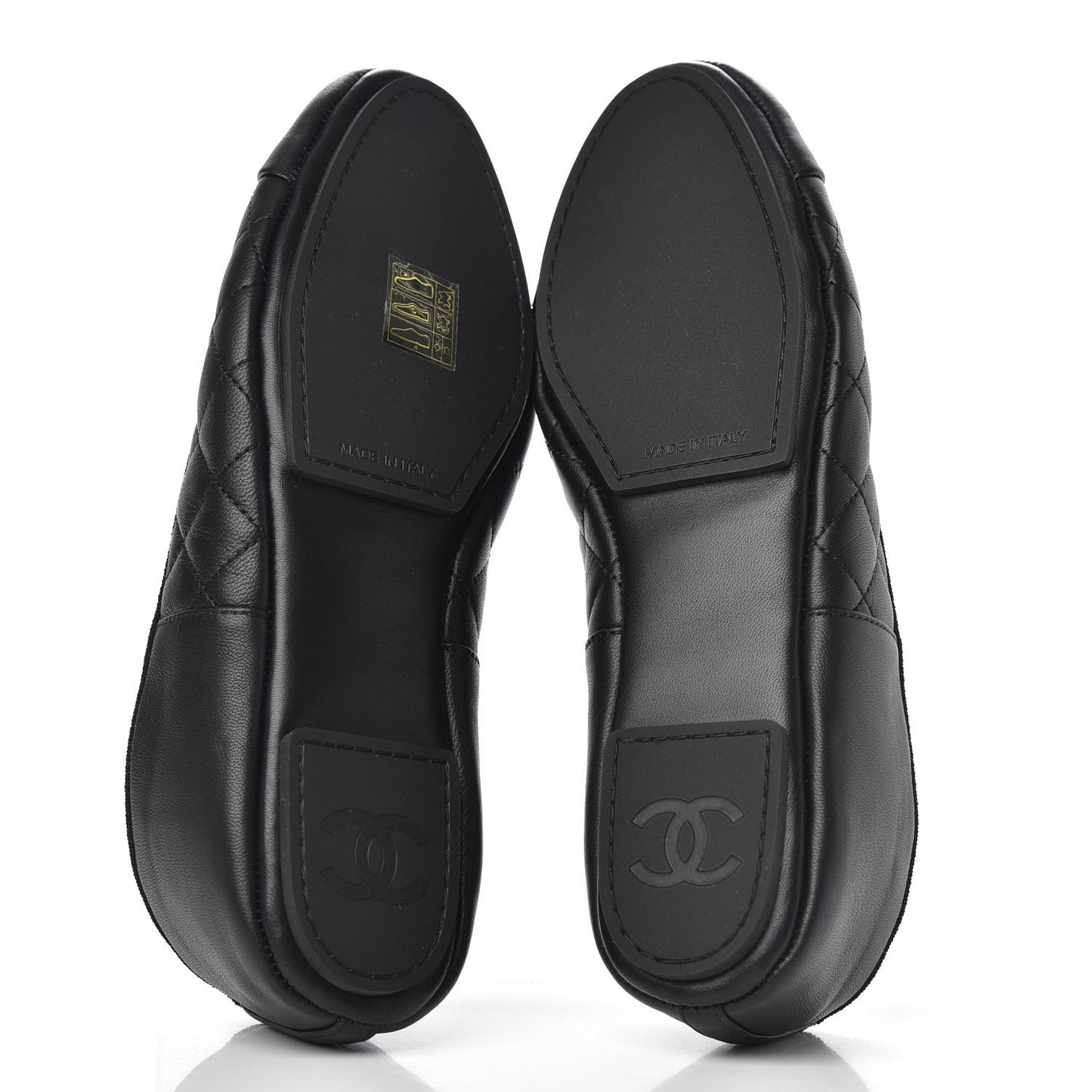 Lambskin Quilted Cap Toe Slipper With Pouch 36 Black