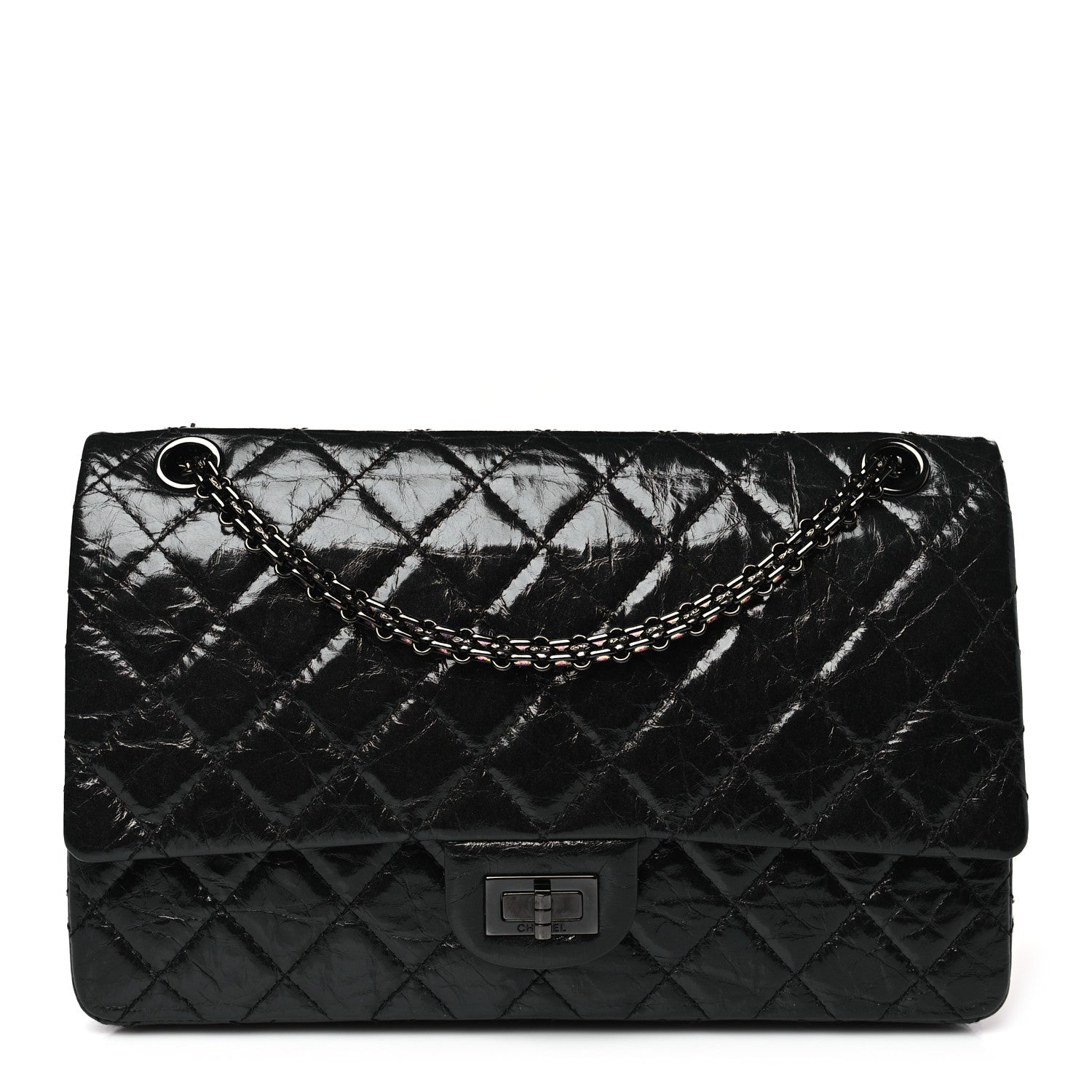 Chanel Glazed Calfskin Quilted 2.55 Reissue 226 Flap So Black 1 of 9