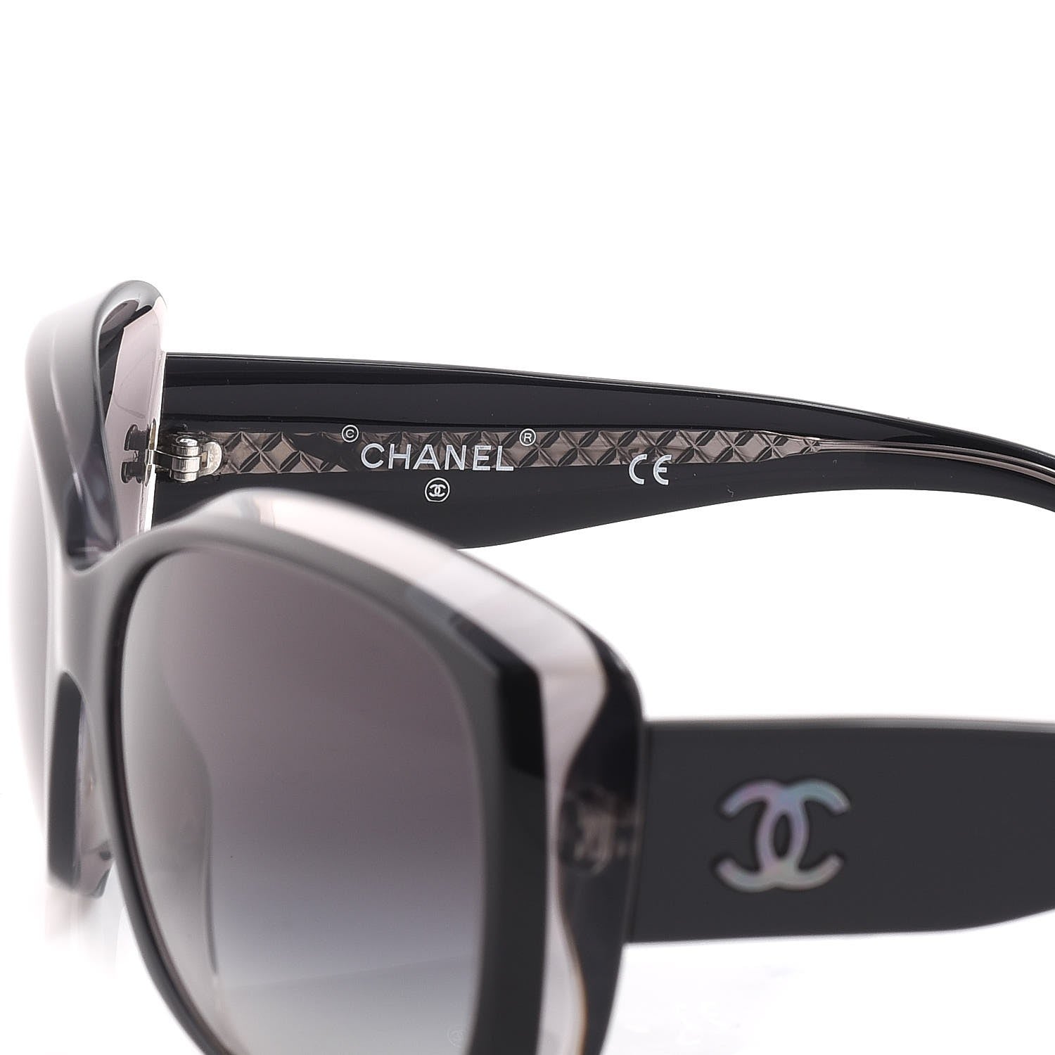 Chanel Mother of Pearl CC Sunglasses 40919 Black 6 of 9