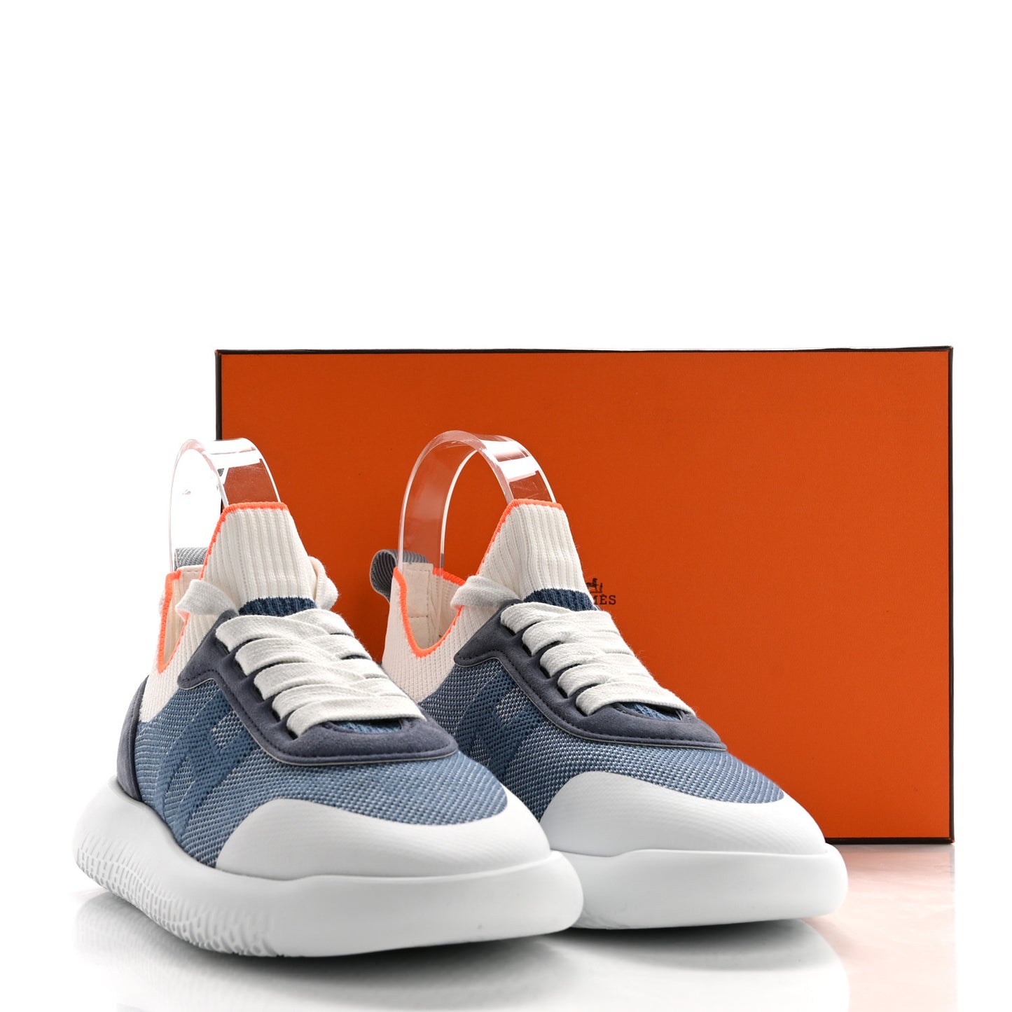 Knit Suede Goatskin Womens Crew Sneakers 38 Multicolor Bleu