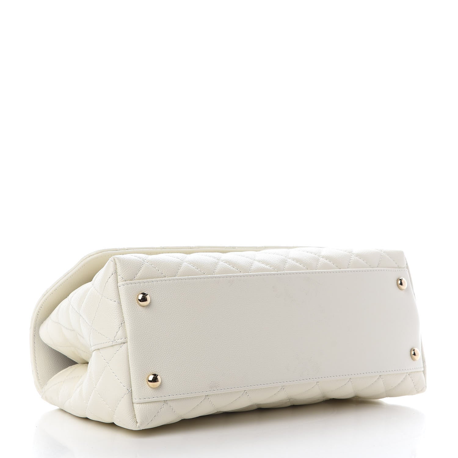 Chanel Caviar Quilted Small Coco Handle Flap White 3 of 9