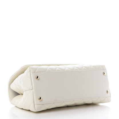 Chanel Caviar Quilted Small Coco Handle Flap White 3 of 9