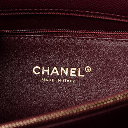 Chanel Caviar Lizard Quilted Medium Coco Handle Flap Burgundy 6 of 11