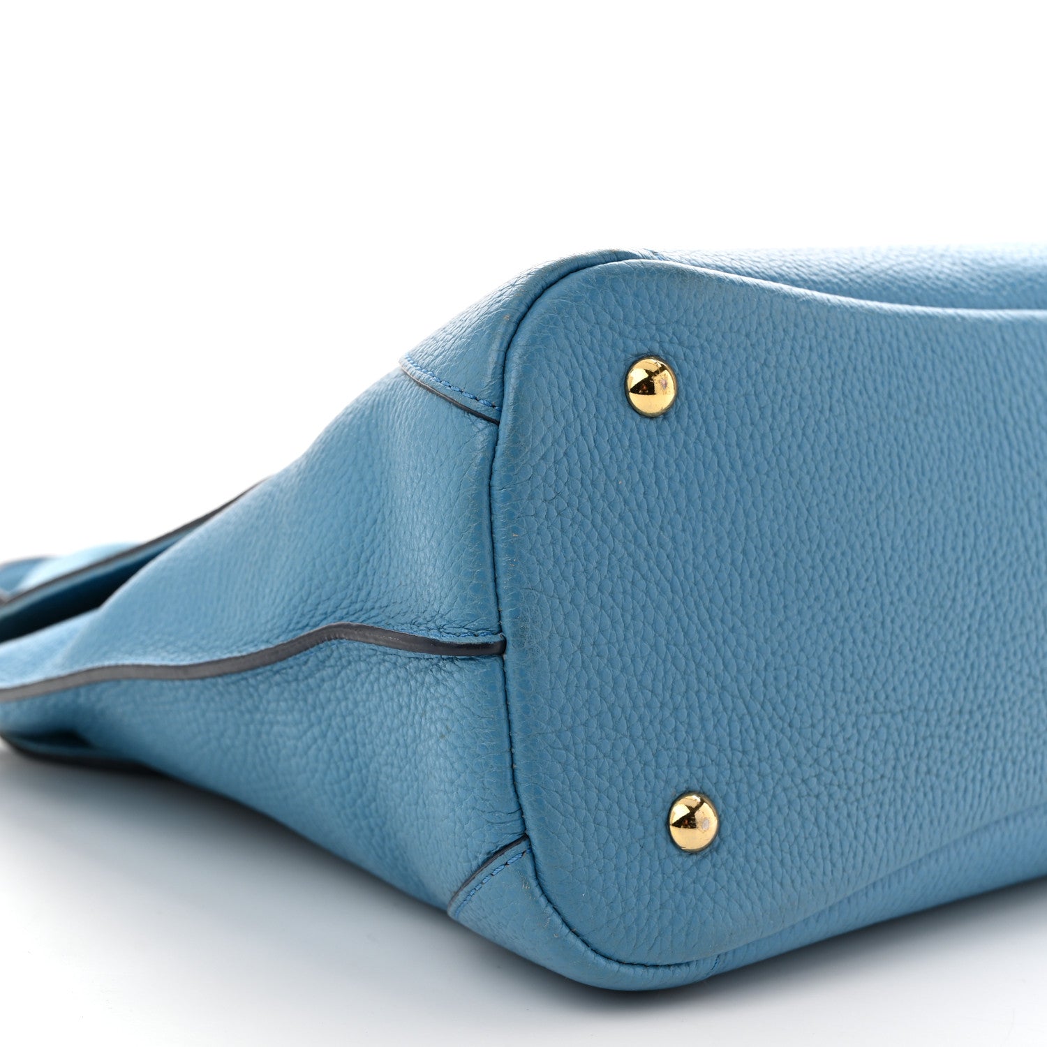 MCM Grained Calfskin First Lady Satchel Blue 9 of 12
