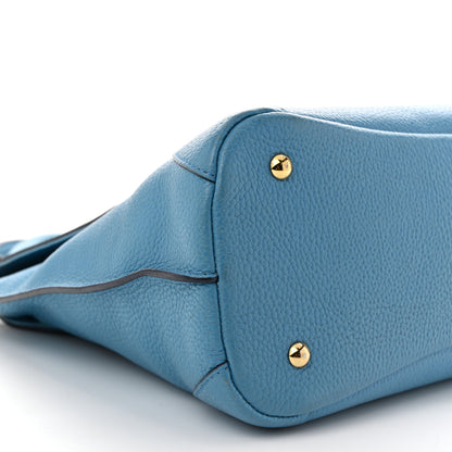 MCM Grained Calfskin First Lady Satchel Blue 9 of 12