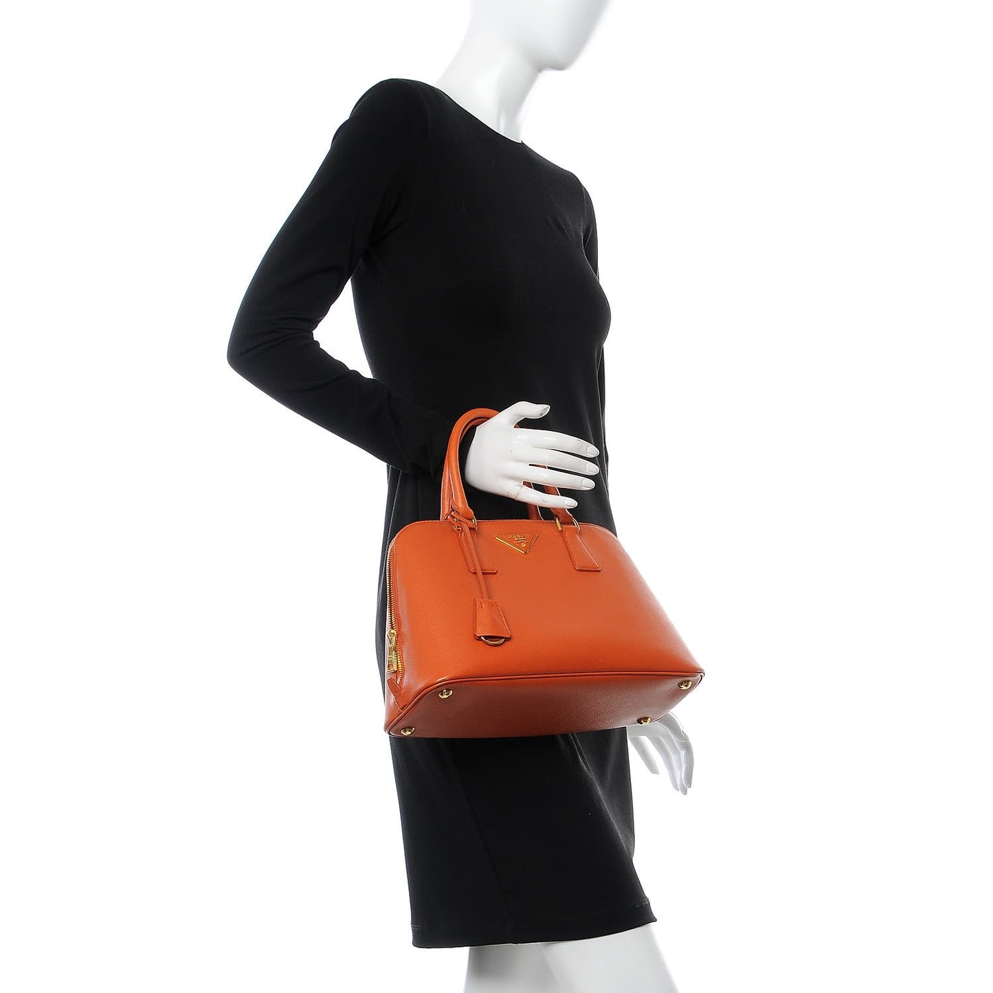 Saffiano Lux Medium Tote Papaya