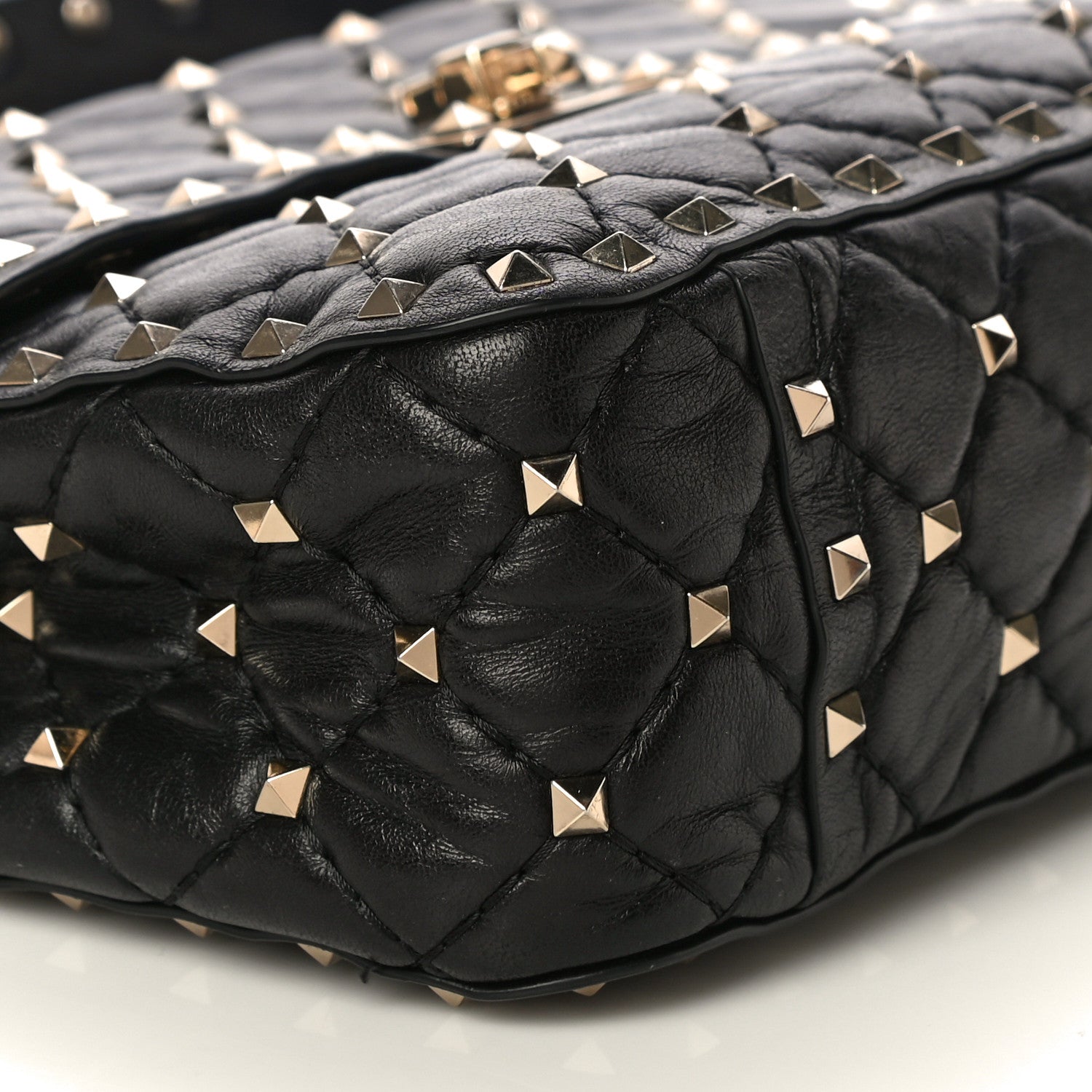 Valentino Garavani Lambskin Medium Rockstud Spike Shoulder Bag Black 8 of 11