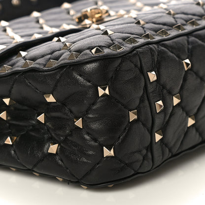 Valentino Garavani Lambskin Medium Rockstud Spike Shoulder Bag Black 8 of 11