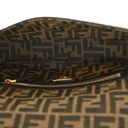 Fendi Fabric Jacquard FF 1974 Medium Baguette Tobacco Moro Black 5 of 11