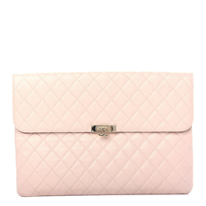Chanel Caviar Quilted Large Golden Class Pouch Light Pink 1 of 8