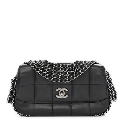 Chanel Lambskin Square Quilted 5 Chain Flap Black 1 of 11