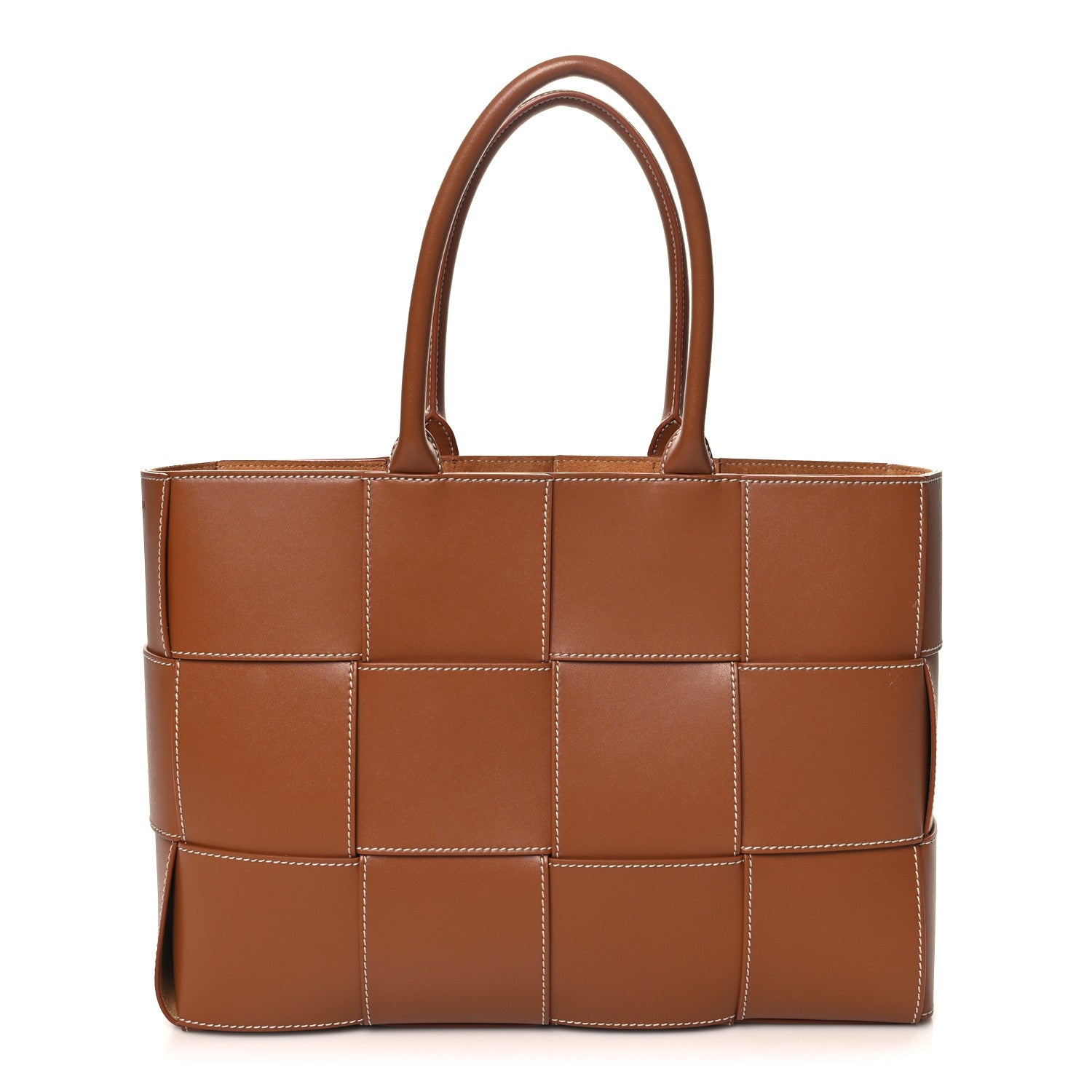 Bottega Veneta Nappa Maxi Intrecciato Mens Arco Tote Wood 1 of 11