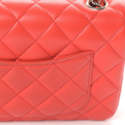 Chanel Lambskin Quilted Mini Rectangular Flap Red 14 of 17