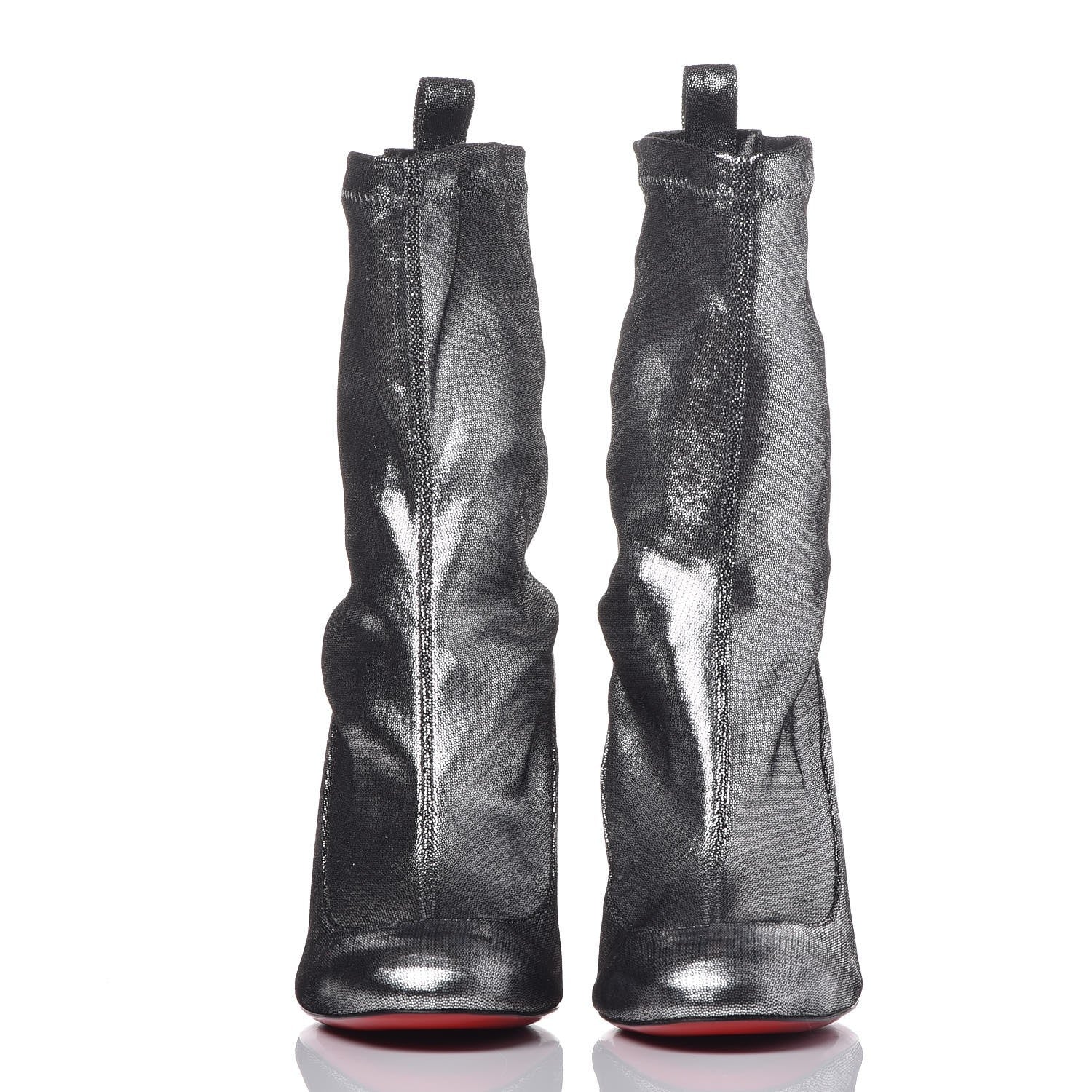 Christian Louboutin Veau Velours Stretch Gena 85 Bootie 36 Silver 2 of 9