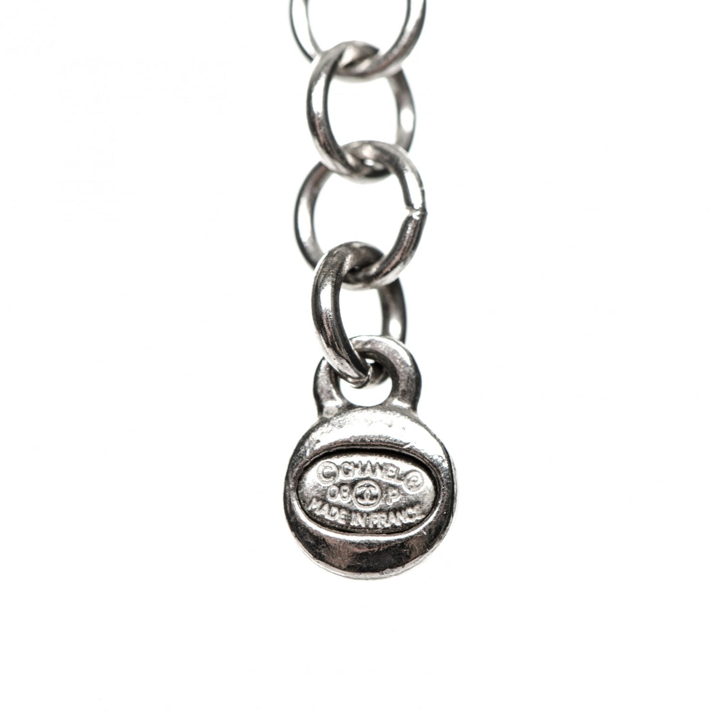 Crystal Love CC Pendant Necklace Silver Black