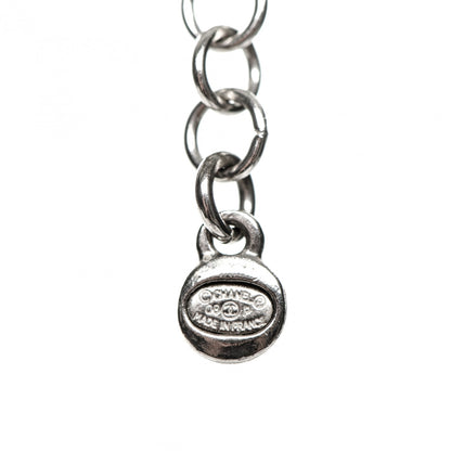 Chanel Crystal Love CC Pendant Necklace Silver Black 5 of 5