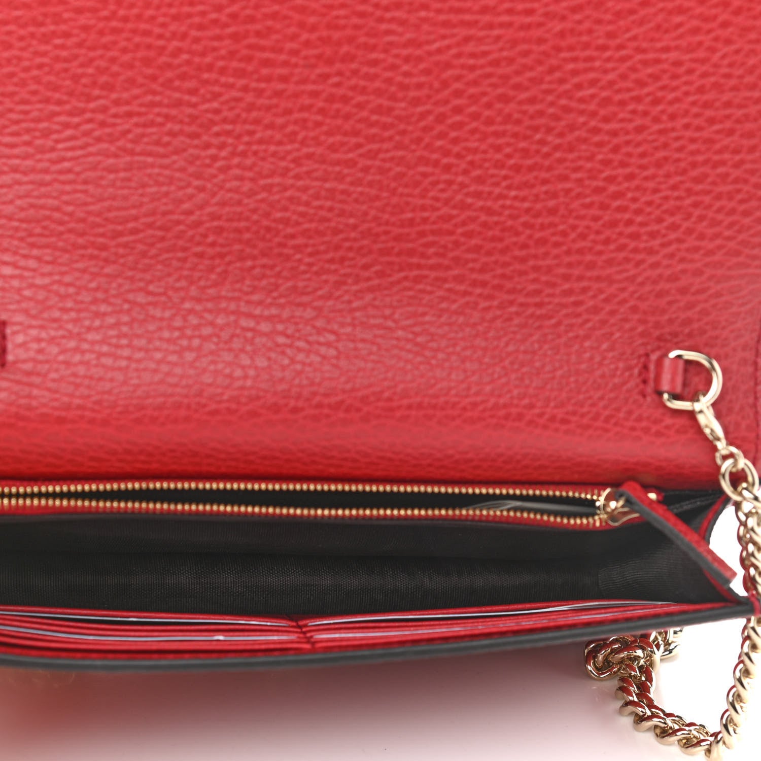 Gucci Dollar Calfskin Medium Betty Chain Wallet Red 5 of 11