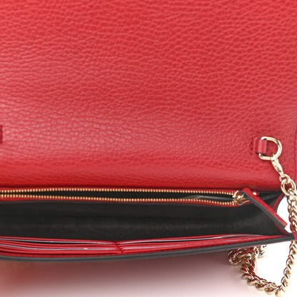 Gucci Dollar Calfskin Medium Betty Chain Wallet Red 5 of 11