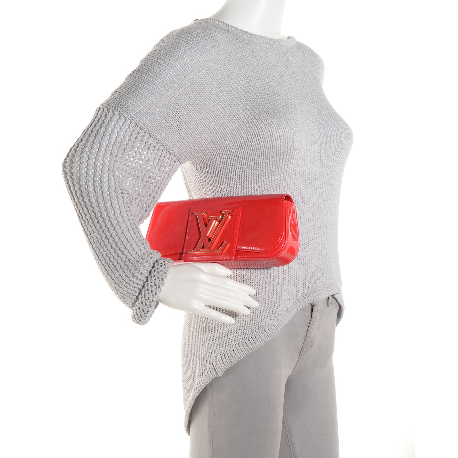 Louis Vuitton Patent Sobe Clutch Grenadine 2 of 8
