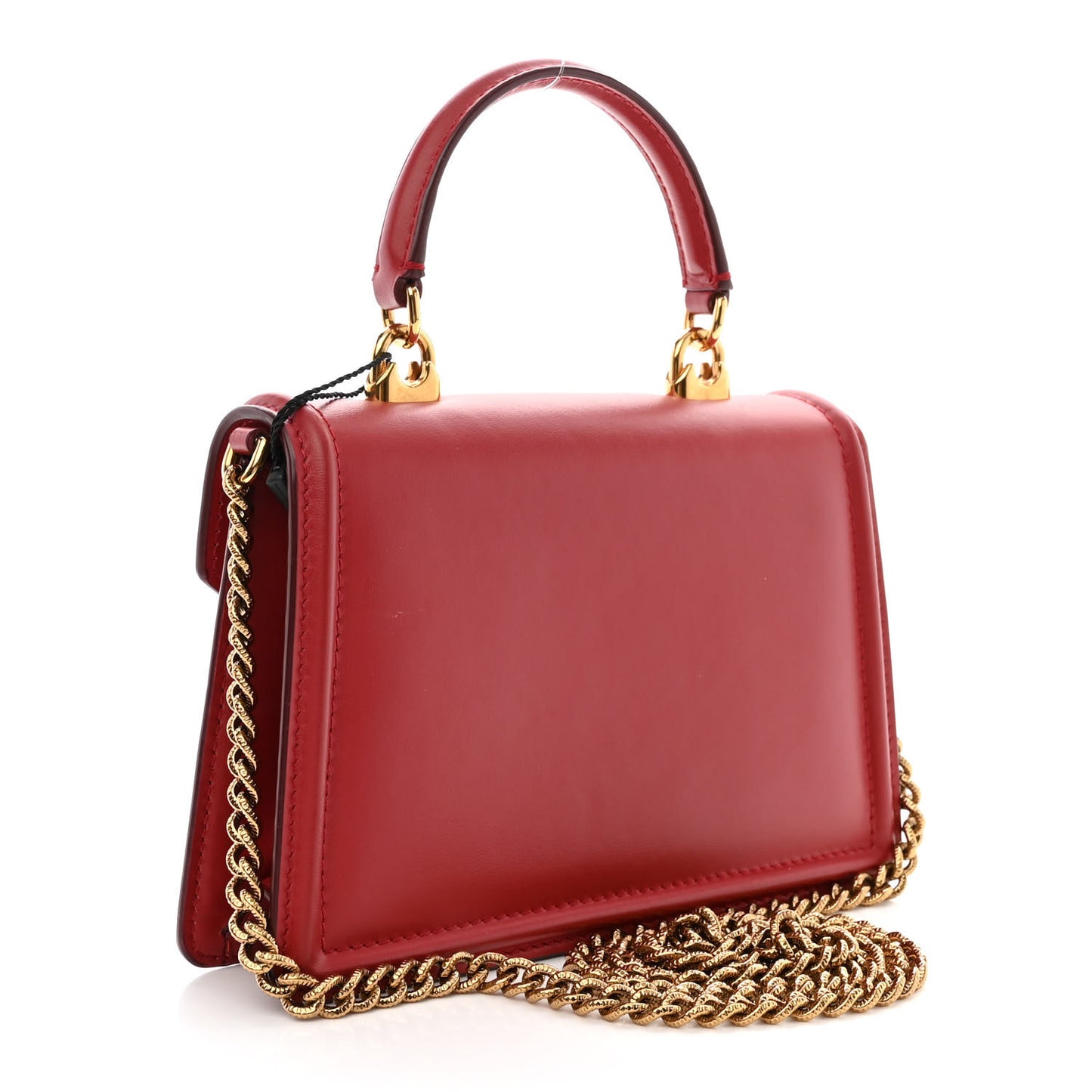 DOLCE &amp; GABBANA Smooth Calfskin Small Devotion Envelope Top Handle Bag Red