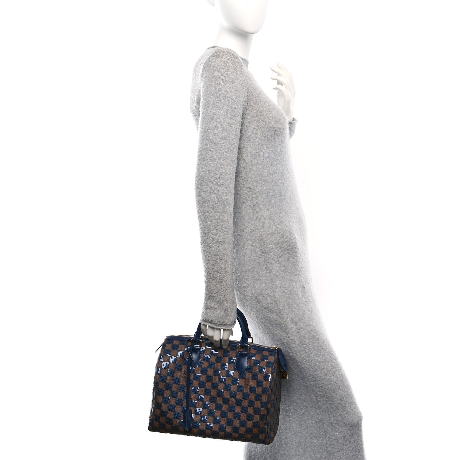 Louis Vuitton Damier Paillettes Speedy 30 Blue 2 of 9