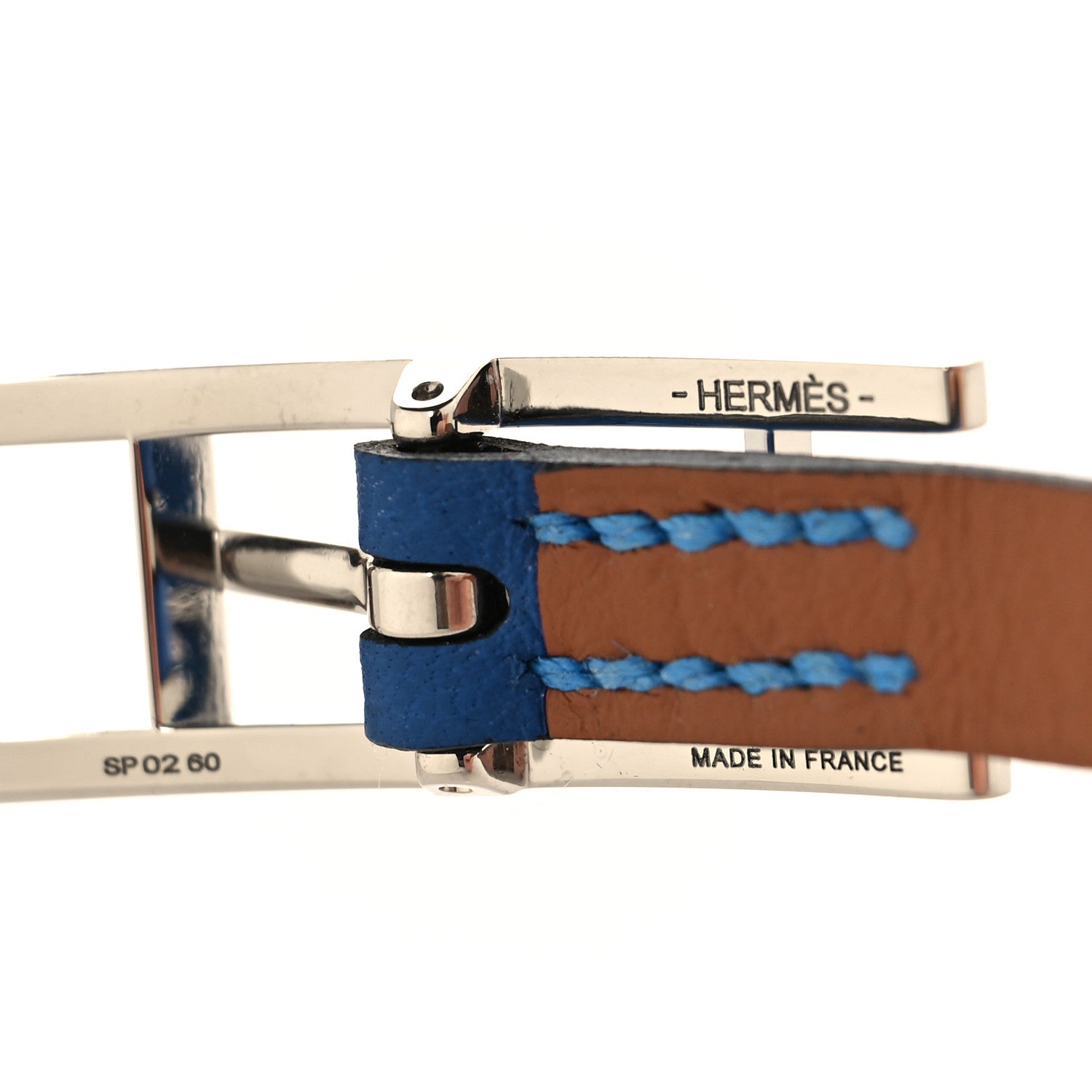 Hermes Swift Behapi Double Tour Bracelet Bleu France Gold 4 of 5