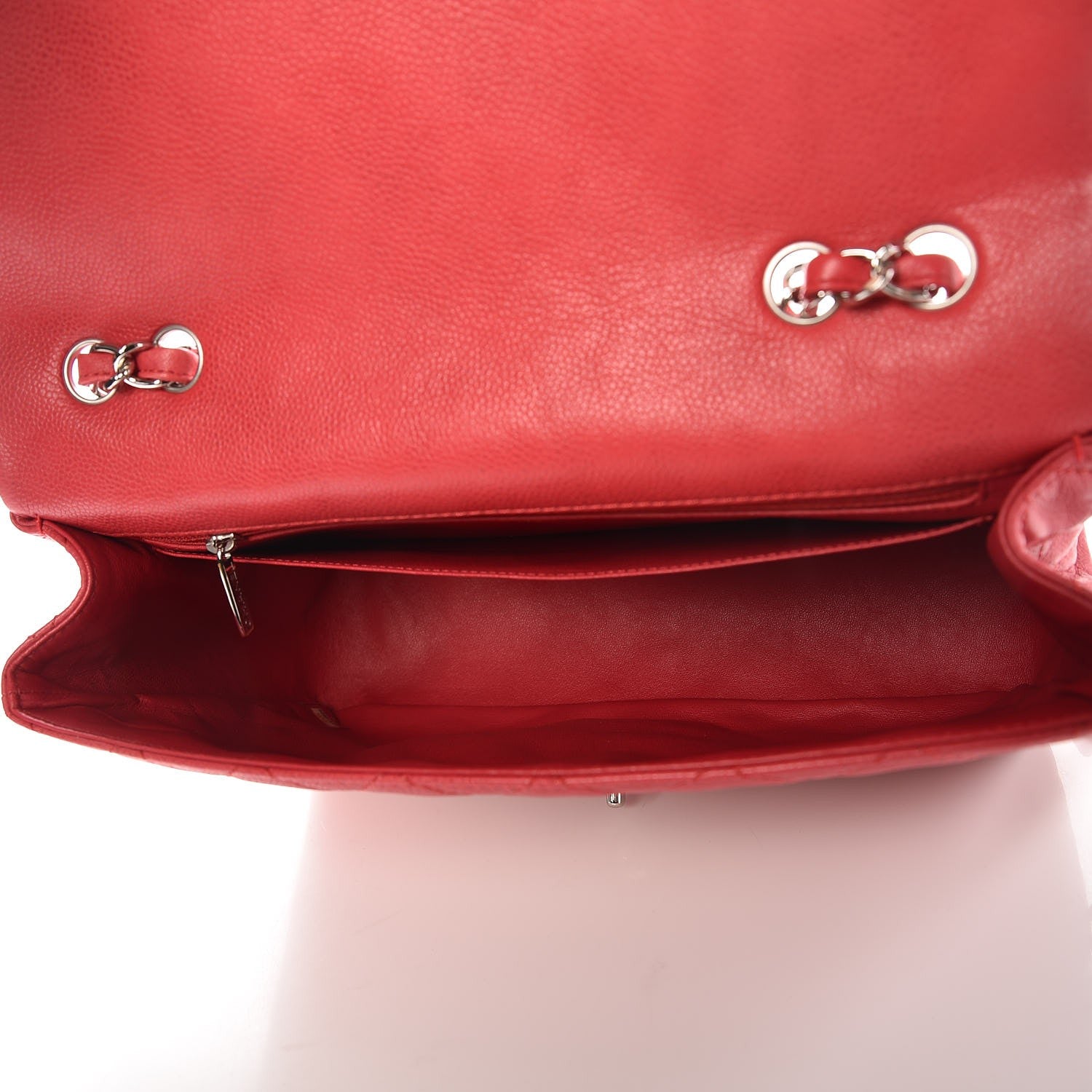 Chanel Washed Caviar Quilted Jumbo Single Flap Fuchsia 5 of 8