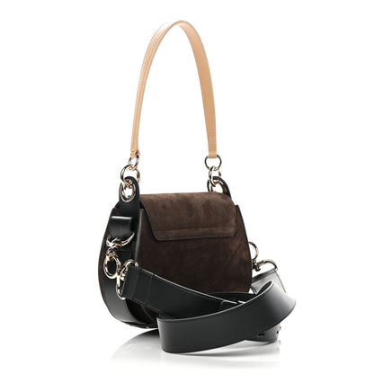 Chloe Calfskin Suede Small Tess Bag Chocolate Brown 3 of 14